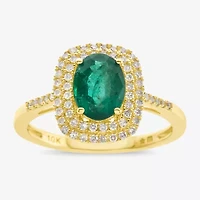Womens Gemstone & 1/3 CT. T.W. Diamond 10K Gold Cocktail Ring