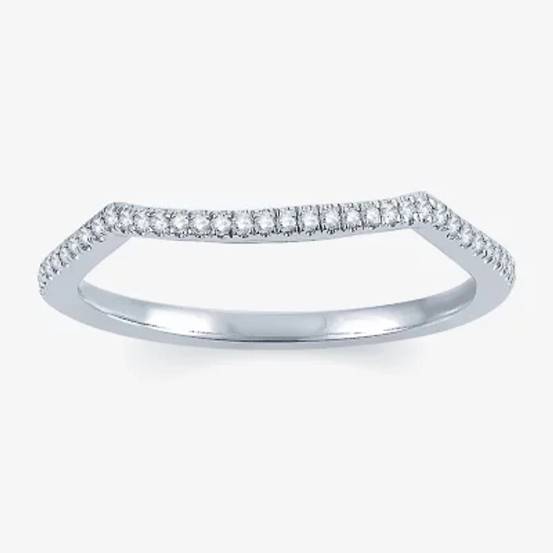 Signature By Modern Bride Womens 1/ CT. T.W. Natural White Diamond 14K Gold Wedding Band