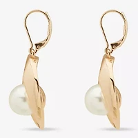 Worthington Gold Tone Womens Simulated Pearl Drop Earrings