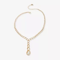 Worthington Gold Tone Linear Womens 17 Inch Y Necklace