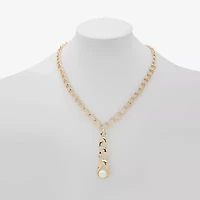 Worthington Gold Tone Linear Womens 17 Inch Y Necklace