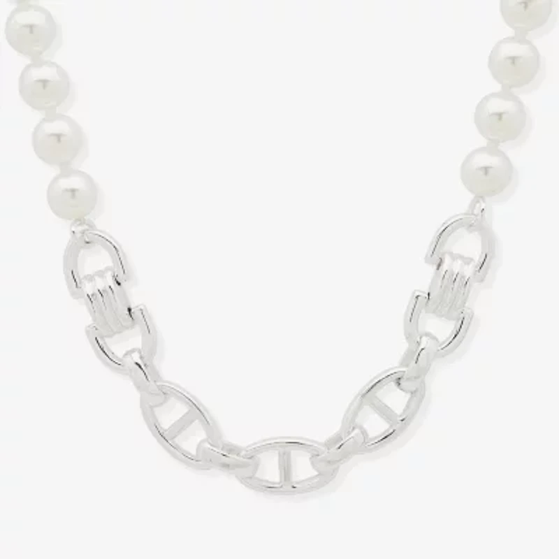 Worthington Silver Tone Womens 17 Inch Collar Necklace