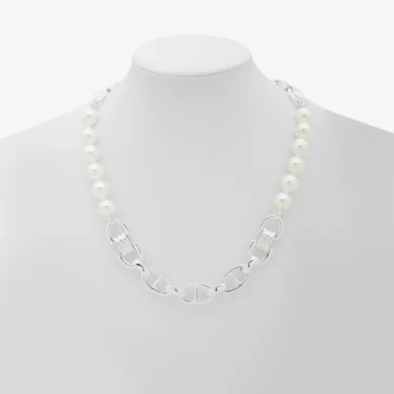 Worthington Silver Tone Womens 17 Inch Collar Necklace