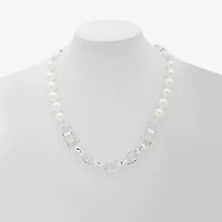 Worthington Silver Tone Womens 17 Inch Collar Necklace