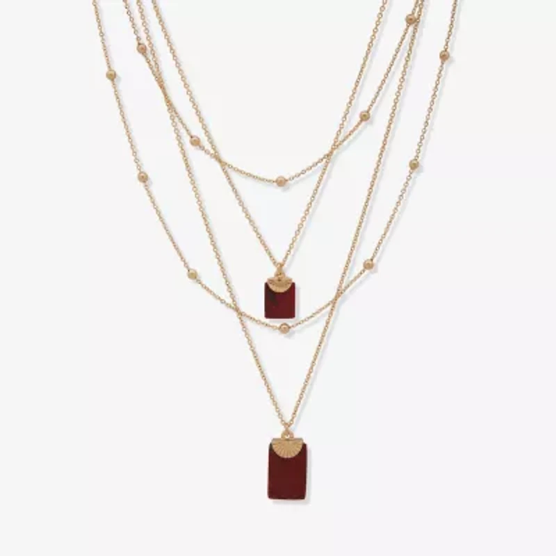 a.n.a Gold Tone Womens 18 Inch Strand Necklace