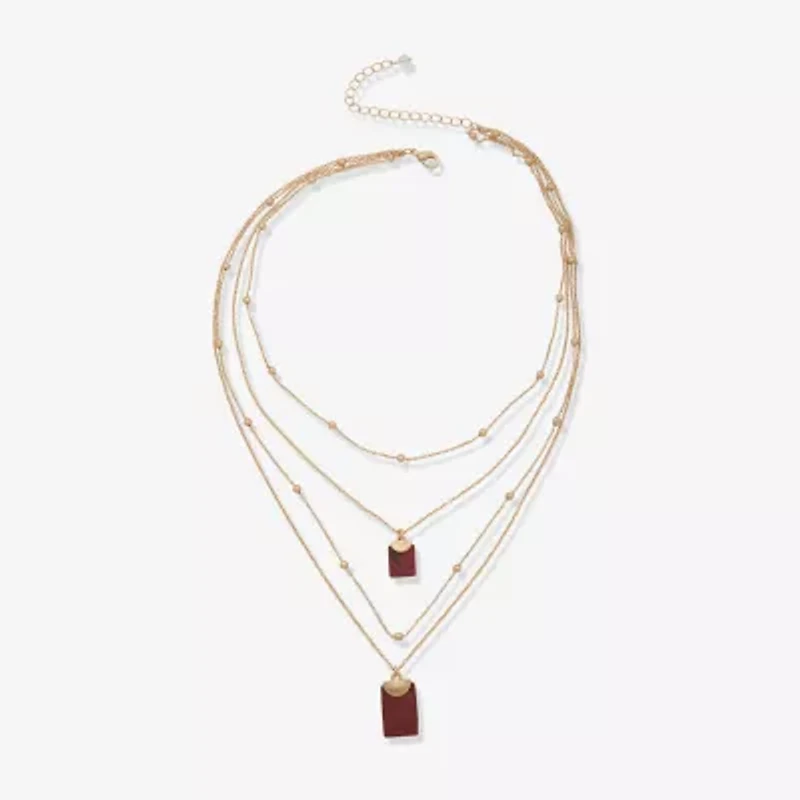 a.n.a Gold Tone Womens 18 Inch Strand Necklace