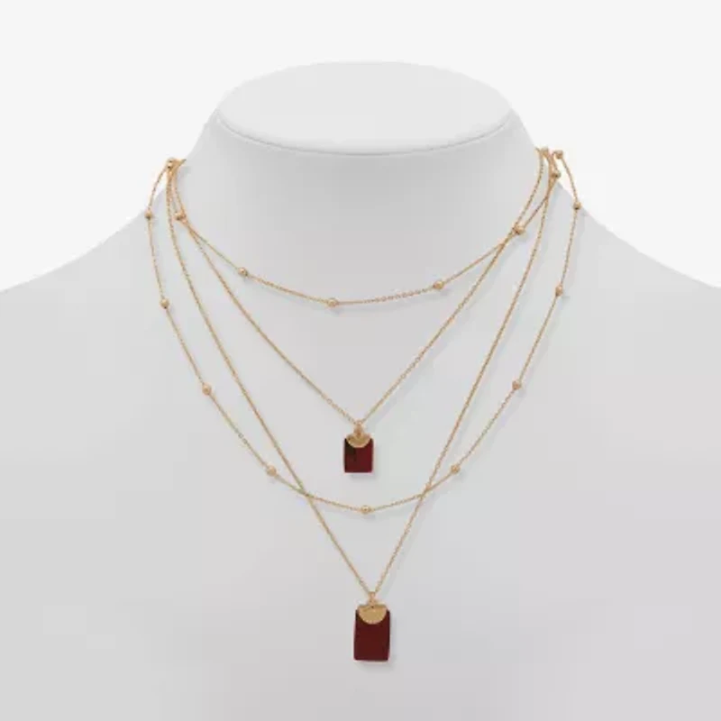 a.n.a Gold Tone Womens 18 Inch Strand Necklace