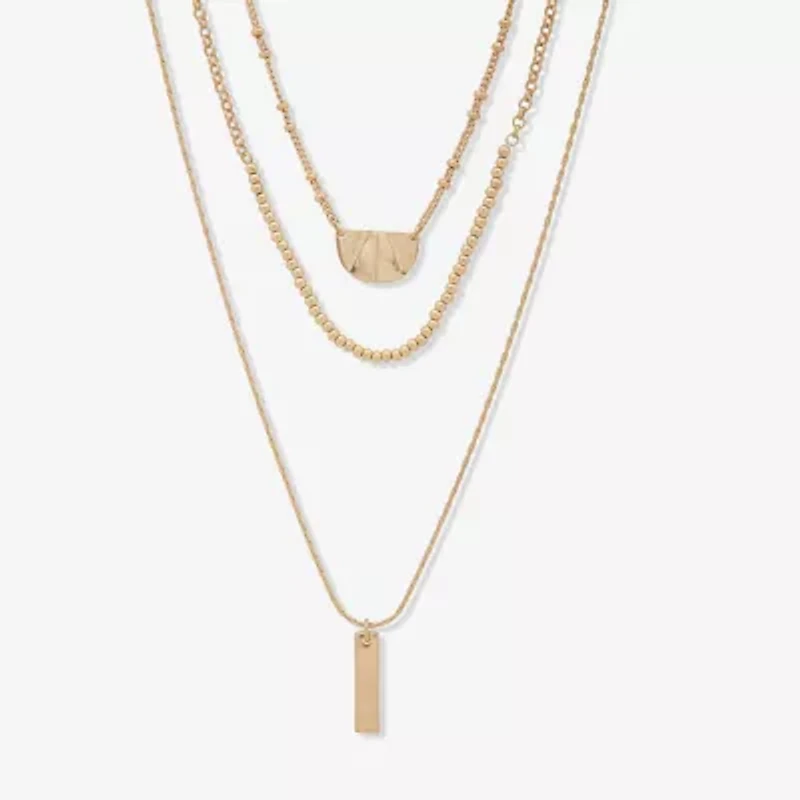 a.n.a Gold Tone Womens Inch Strand Necklace