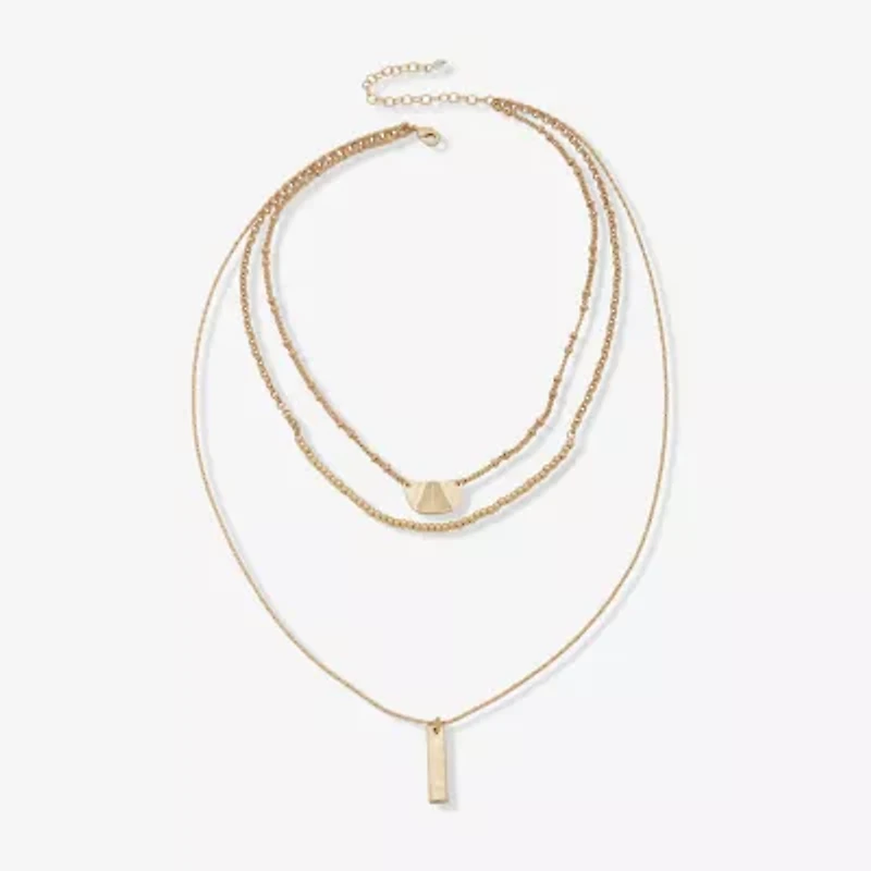 a.n.a Gold Tone Womens Inch Strand Necklace
