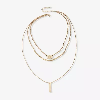 a.n.a Gold Tone Womens Inch Strand Necklace