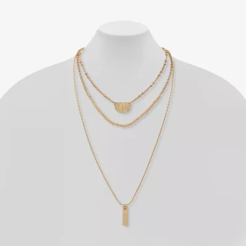 a.n.a Gold Tone Womens Inch Strand Necklace