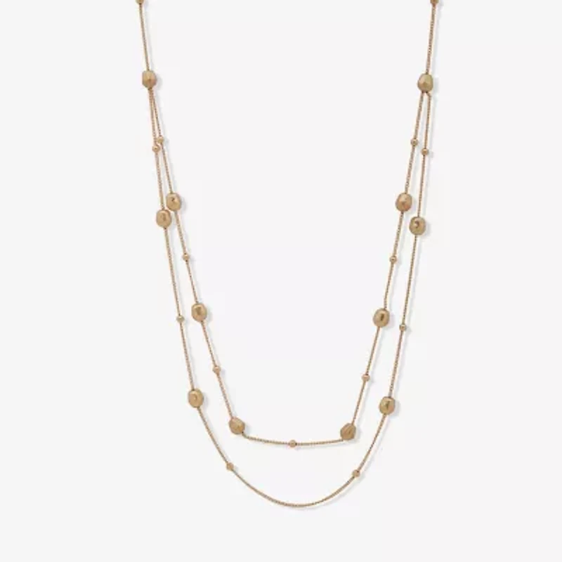 a.n.a Gold Tone Womens 32 Inch Strand Necklace