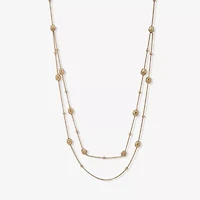 a.n.a Gold Tone Womens 32 Inch Strand Necklace