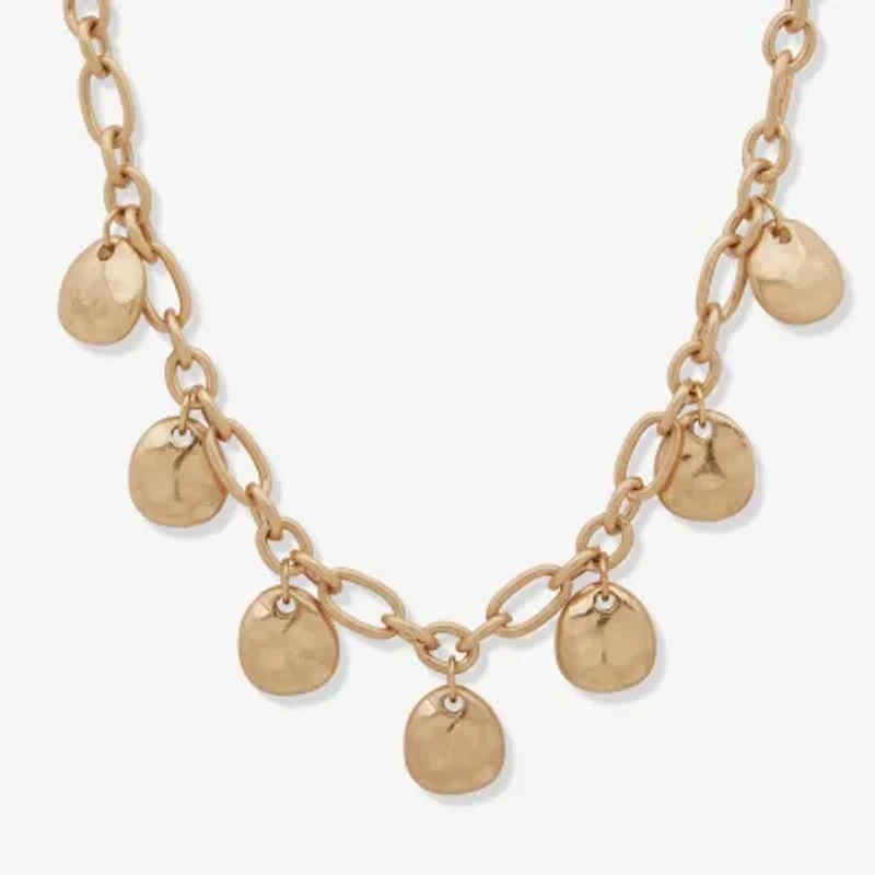 a.n.a Gold Tone Womens 16 Inch Collar Necklace