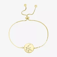 Sparkle Allure Zodiac Coin Womens Crystal 14K Gold Over Brass Round Bolo Bracelet