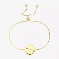 Sparkle Allure Zodiac Coin Womens Crystal 14K Gold Over Brass Round Bolo Bracelet