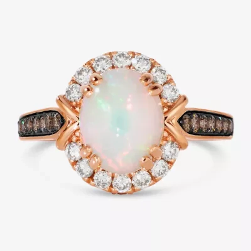 Le Vian® Grand Sample Sale™ Ring featuring 1  1/5 CT. Neopolitan Opal™ 1/4 Chocolate Diamonds® 1/3 Nude Diamonds™ set 14K Strawberry Gold®