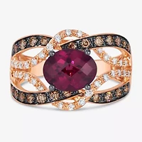 Le Vian® Grand Sample Sale™ Raspberry Rhodolite® and Chocolate & Vanilla Diamonds™ Ring 14K Strawberry Gold®