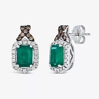 Le Vian® Grand Sample Sale™ Earrings featuring 1  1/2 CT. Emerald 1/3 CT. Nude Diamonds™  1/8 CT. Chocolate Diamonds® set in 14K Vanilla Gold®