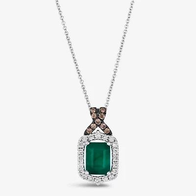Le Vian® Grand Sample Sale™ Pendant featuring 1  1/2 CT. Emerald 1/4 CT. Nude Diamonds™  1/10 CT. Chocolate Diamonds® set in 14K Vanilla Gold®