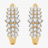 Womens 2 CT. T.W. Lab Grown White Diamond 10K Gold 22.7mm Hoop Earrings