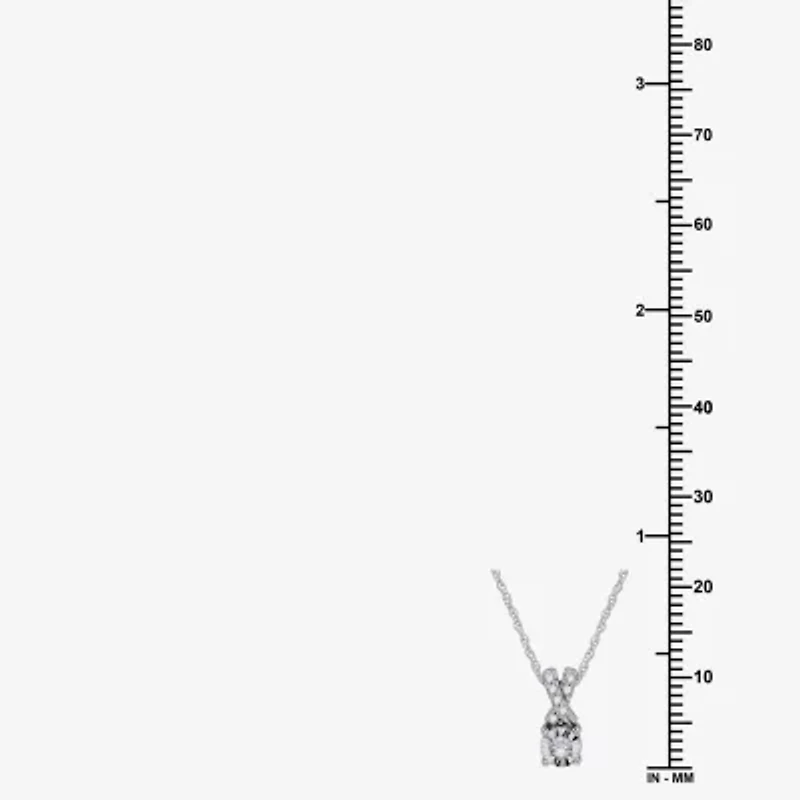 Womens 1/10 CT. T.W. Lab Grown White Diamond Sterling Silver Round 18 Inch Pendant Necklace