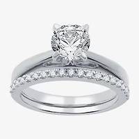 I Said Yes (G / Si1-Si2) Womens 1 1/4 CT. T.W. Lab Grown White Diamond Sterling Silver Round Solitaire Bridal Set