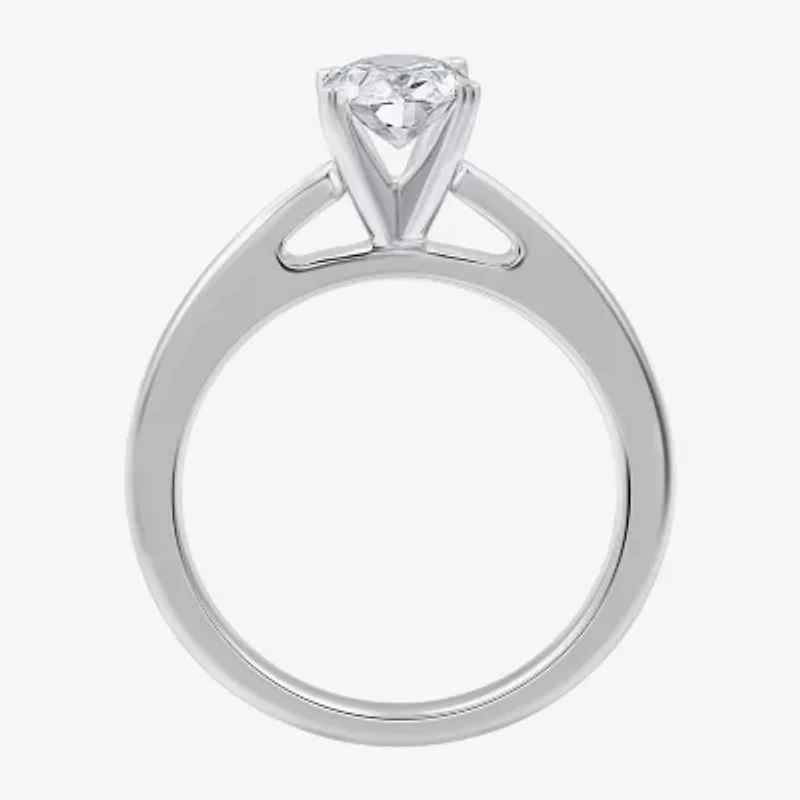 I Said Yes (G / Si1-Si2) Womens 1 1/4 CT. T.W. Lab Grown White Diamond Sterling Silver Oval Side Stone Solitaire Bridal Set