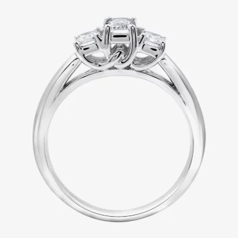 Love Lives Forever (G / Si1-Si2) Womens 1 CT. T.W. Lab Grown White Diamond 10K Gold 3-Stone Engagement Ring