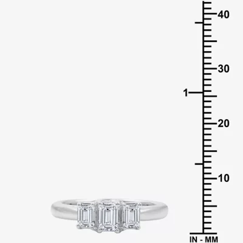 Love Lives Forever (G / Si1-Si2) Womens 1 CT. T.W. Lab Grown White Diamond 10K Gold 3-Stone Engagement Ring