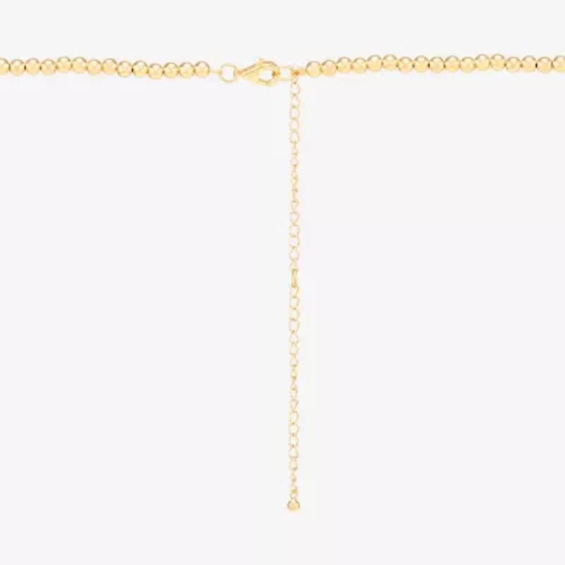 Womens 14K Gold Over Silver 20 Inch Beaded Necklace