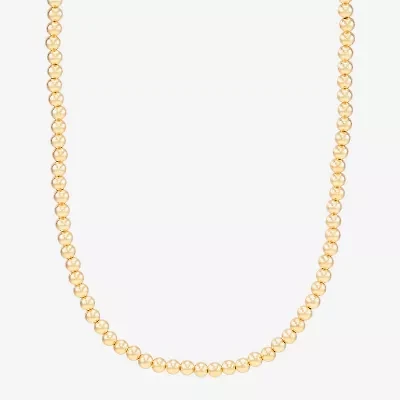Womens 14K Gold Over Silver 20 Inch Beaded Necklace