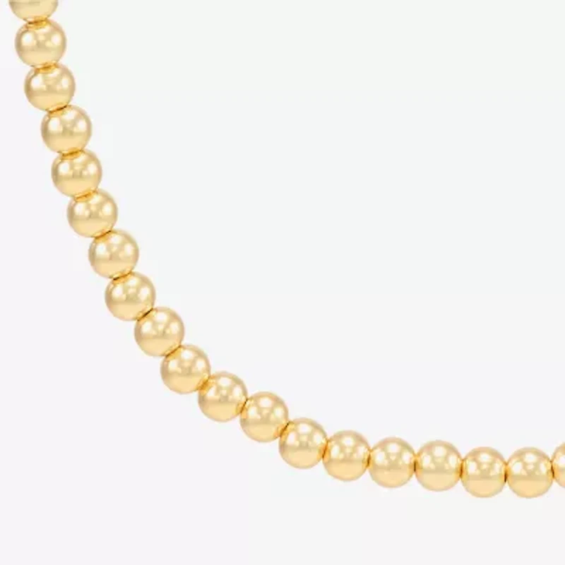 Womens 14K Gold Over Silver 20 Inch Beaded Necklace