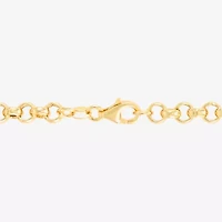 Made in Italy Womens 14K Gold Over Silver Heart Charm Bracelet