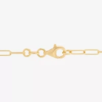 Made in Italy Womens 14K Gold Over Silver Heart Charm Bracelet
