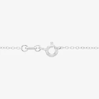Womens Blue Crystal Sterling Silver 18 Inch Pendant Necklace