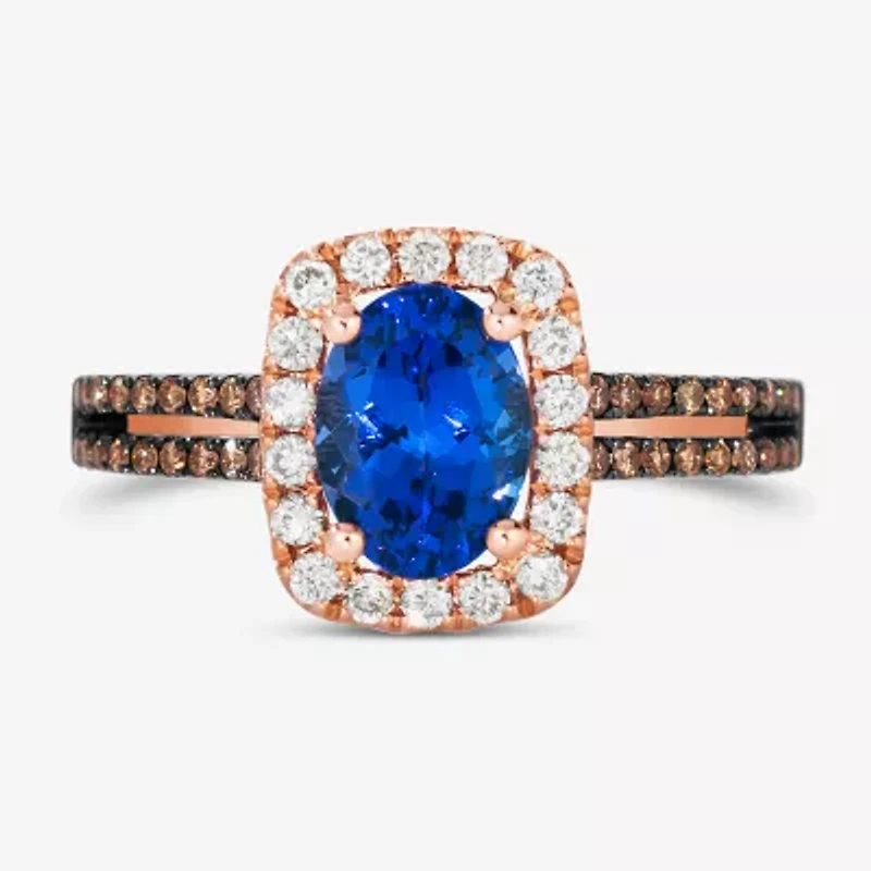 Le Vian® Grand Sample Sale™ Ring featuring 1 CT. Blueberry Tanzanite® 1/ CT. Chocolate Diamonds® 1/ CT. Nude Diamonds™ set in 14K Strawberry Gold