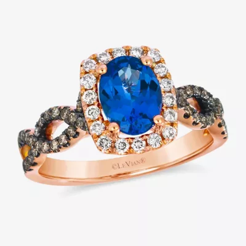 Le Vian® Grand Sample Sale™ Ring featuring 1 CT. Blueberry Tanzanite® 1/ CT. Chocolate Diamonds® 1/ CT. Nude Diamonds™ set in 14K Strawberry Gold