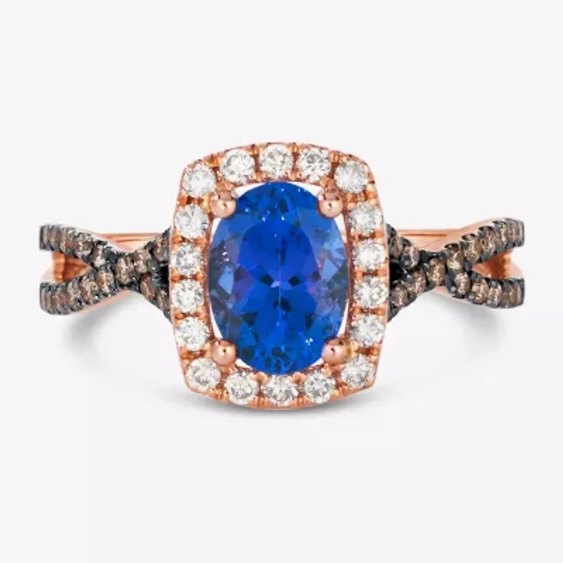 Le Vian® Grand Sample Sale™ Ring featuring 1 CT. Blueberry Tanzanite® 1/ CT. Nude Diamonds™ 1/ CT. Chocolate Diamonds® set in 14K Strawberry Gold