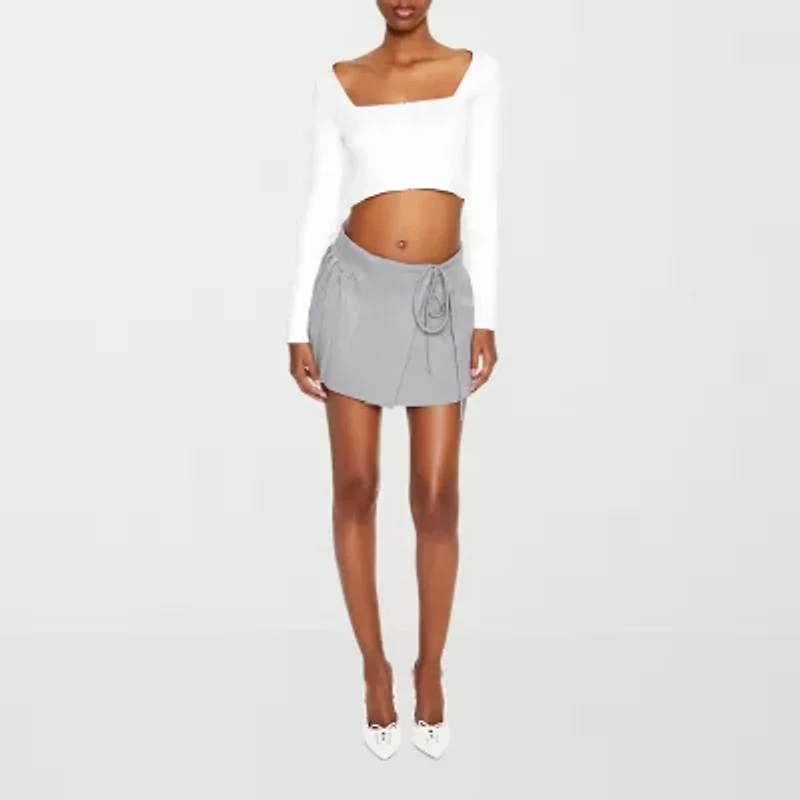 Forever 21 Wrap Front Mini Womens Juniors Pleated Skirt