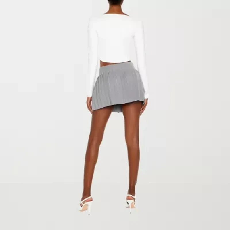 Forever 21 Wrap Front Mini Womens Juniors Pleated Skirt