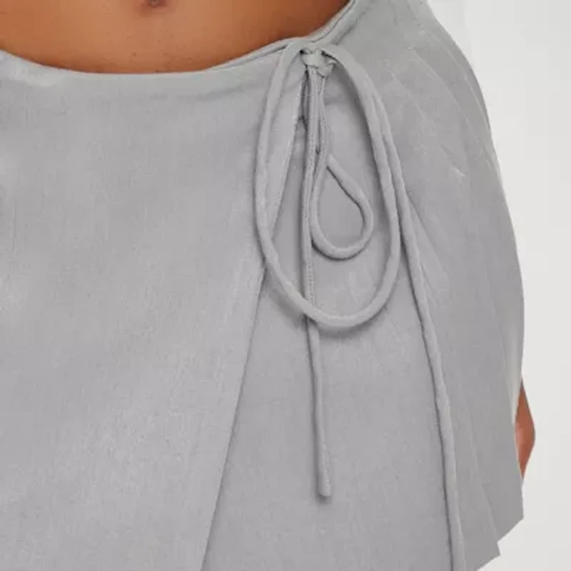 Forever 21 Wrap Front Mini Womens Juniors Pleated Skirt