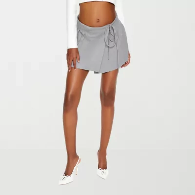 Forever 21 Wrap Front Mini Womens Juniors Pleated Skirt
