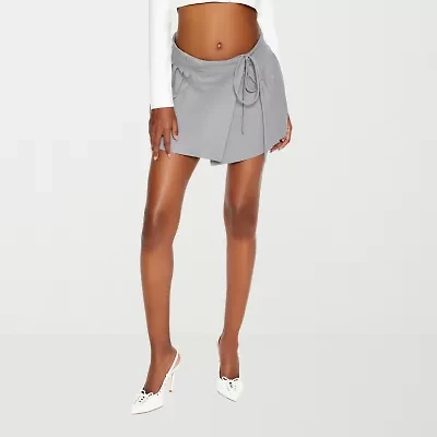 Forever 21 Wrap Front Mini Womens Juniors Pleated Skirt