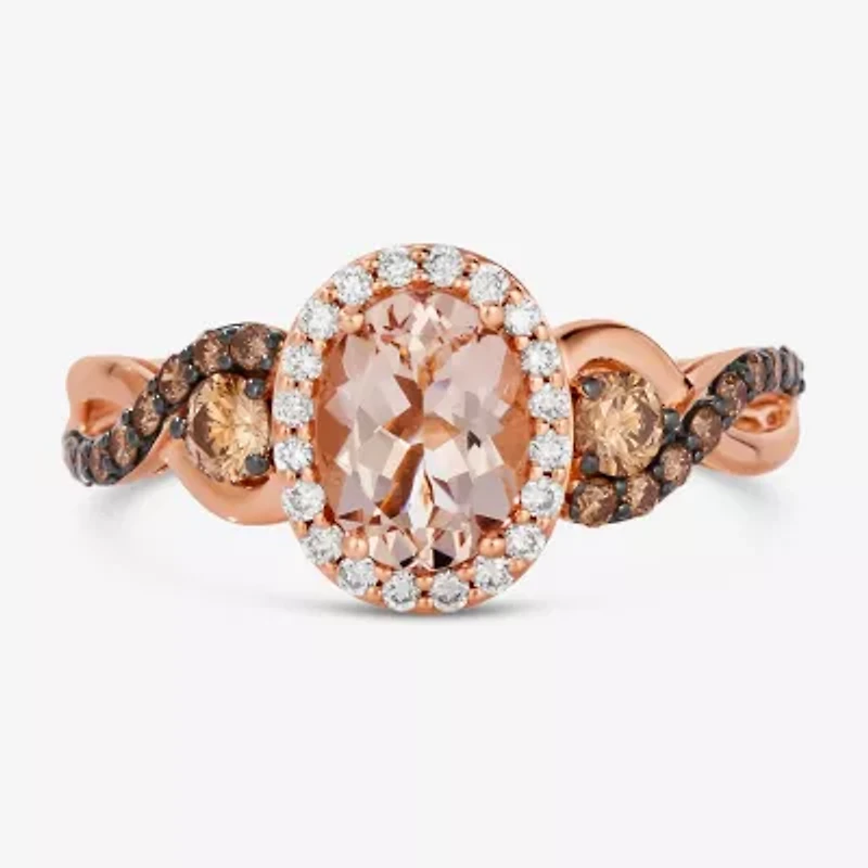 Le Vian® Ring featuring / CT. Peach Morganite™ 3/ Chocolate Diamonds® 1/ Nude Diamonds™ set 14K Strawberry Gold