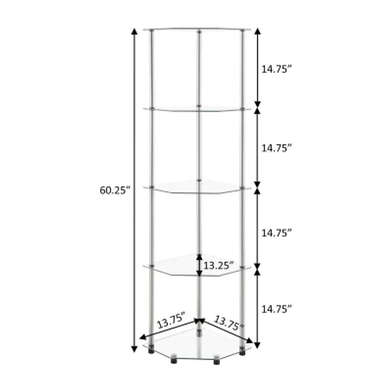 Desing2go 4-Shelf Standard Bookshelf