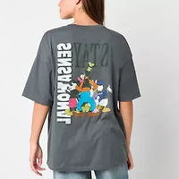 Oversized Tee Womens Crew Neck Short Sleeve Oversized Mickey and Friends Juniors Graphic T-Shirt