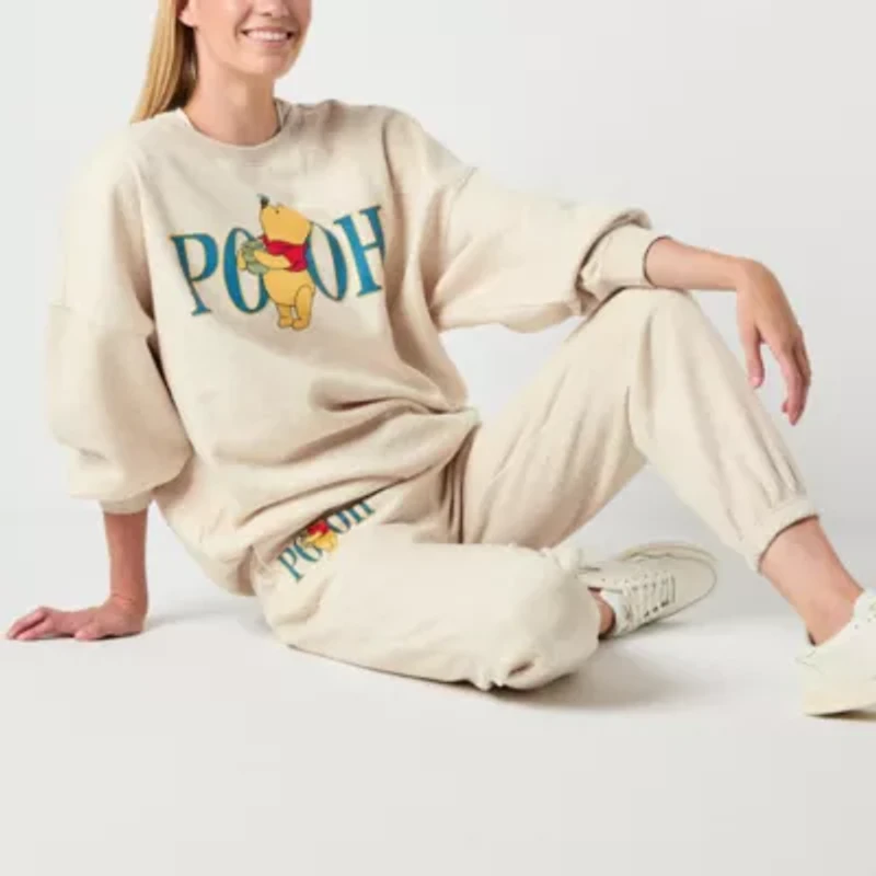 Womens Cuffed Winnie The Pooh Juniors Fleece Jogger Pant