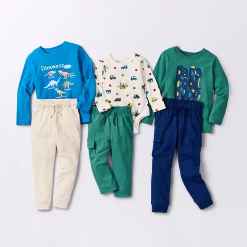 Okie Dokie Toddler & Little Boys Crew Neck Long Sleeve Regular Fit Graphic T-Shirt