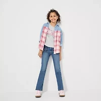 Levi's® Big Kid Girls Hooded Long Sleeve Regular Fit Button-Down Shirt